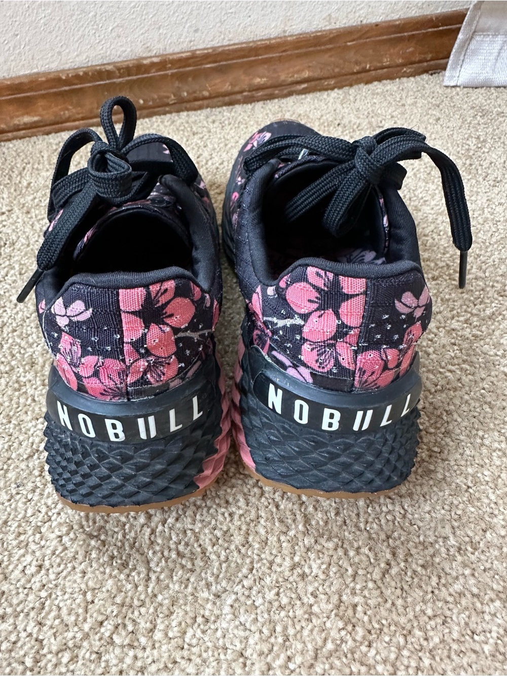 NOBULL Black and Pink Floral Training Shoes